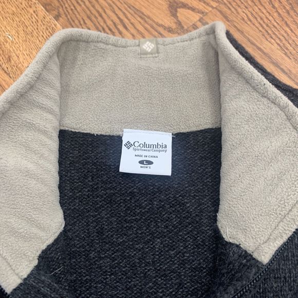 Columbia Men's Gray 1/4 Zip Pullover Sweater Size L Wool Ramie Blend - Picture 4 of 6